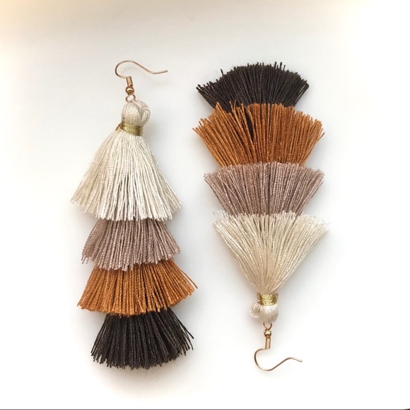 “Mi Amor” Colorful Layered Tassel Party Earrings - Picture 4 of 8